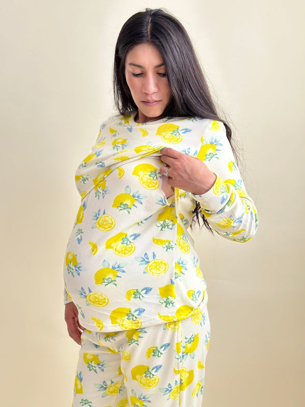 Pijama de maternidad y lactancia •Limonada• SUPER SOFT