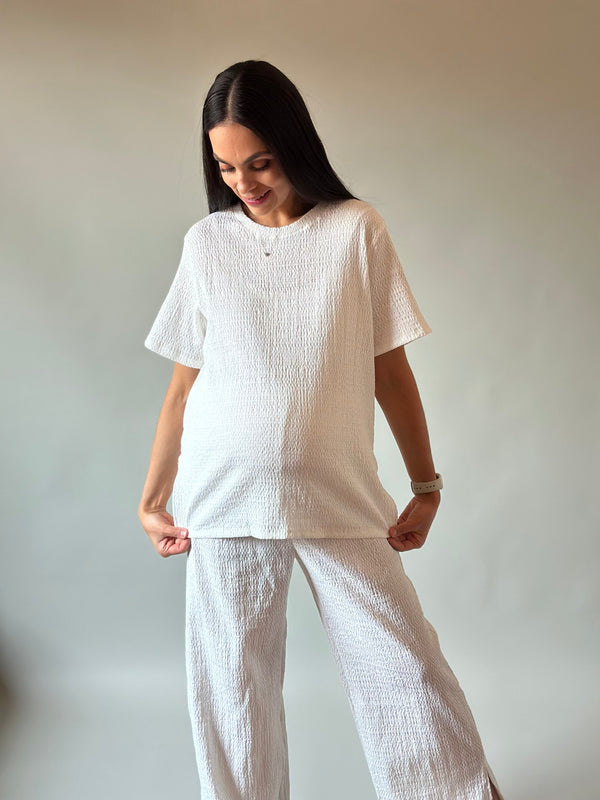 Set de embarazo y lactancia Valeria •Blanco•