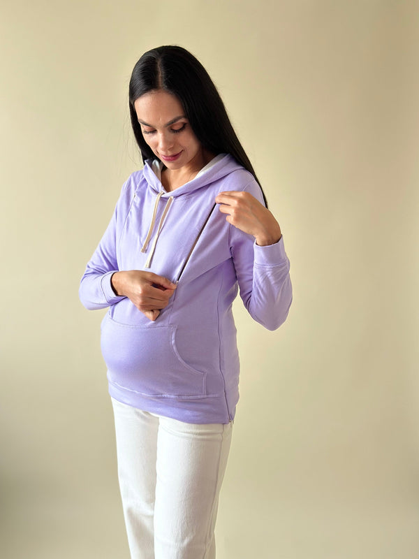 Sudadera de maternidad y lactancia •Lila•