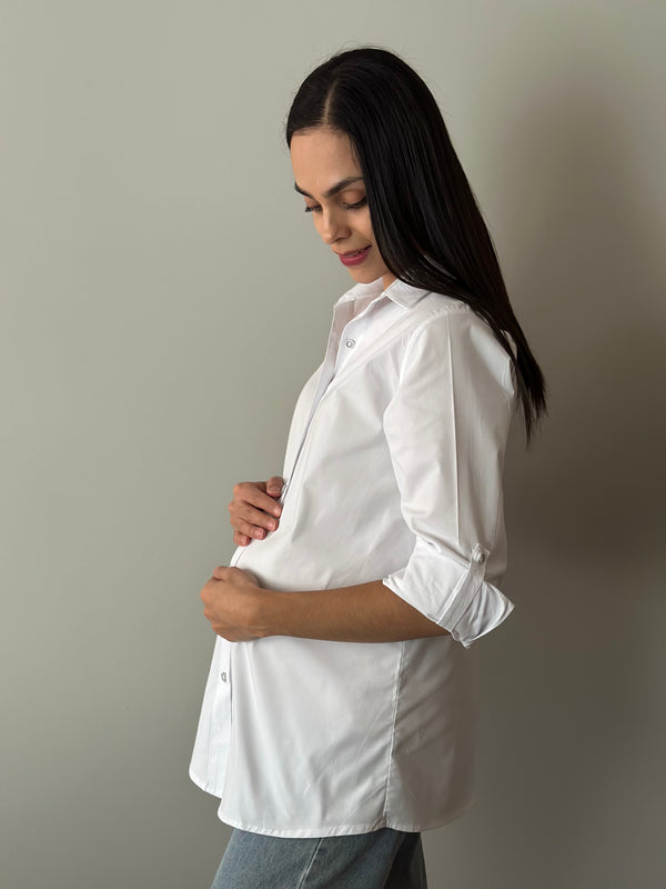 Camisa blanca de maternidad •Basic blanca•