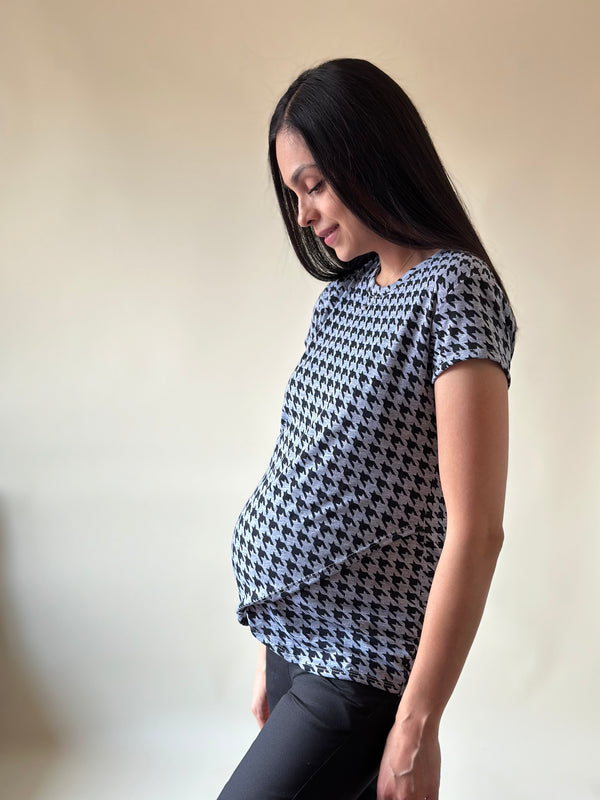 Blusa de maternidad y lactancia •Pata de gallo•