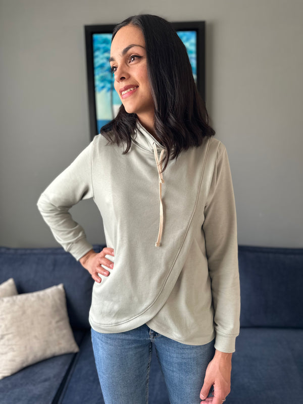 Sudadera de maternidad y lactancia CRUZADA •Menta•