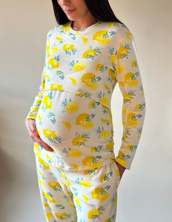 Pijama de maternidad y lactancia •Limonada• SUPER SOFT