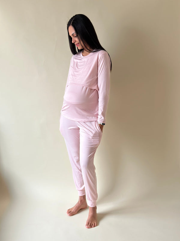 Pijama de maternidad y lactancia •Palo de rosa• SUPER SOFT