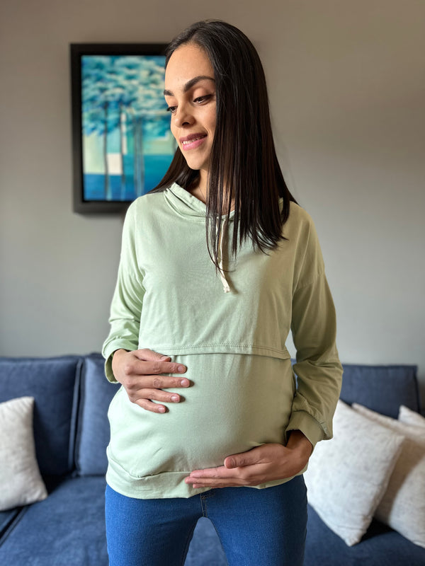 Sudadera de maternidad y lactancia LIGERA •Menta•