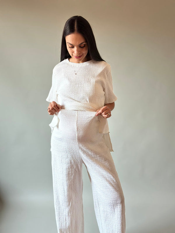 Set de embarazo y lactancia Valeria •Blanco•