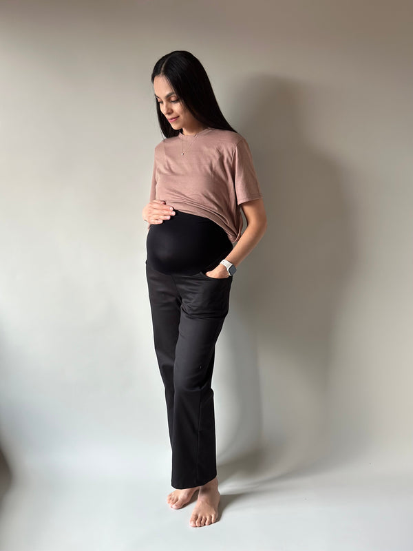 Pantalón corte recto •Negro• GABARDINA