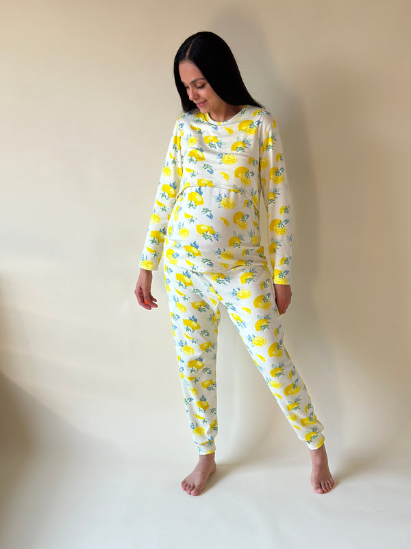 Pijama de maternidad y lactancia •Limonada• SUPER SOFT