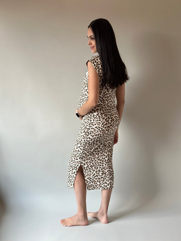 Vestido de maternidad midi •Animal Print•