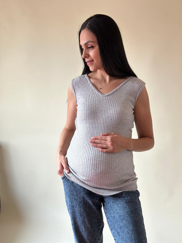 Blusa tejida •GRIS•