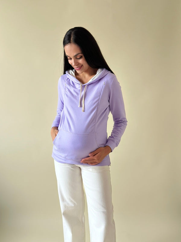 Sudadera de maternidad y lactancia •Lila•