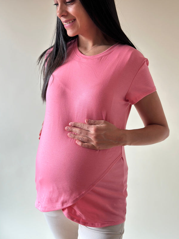 Blusa de maternidad y lactancia •Coral• BASIC