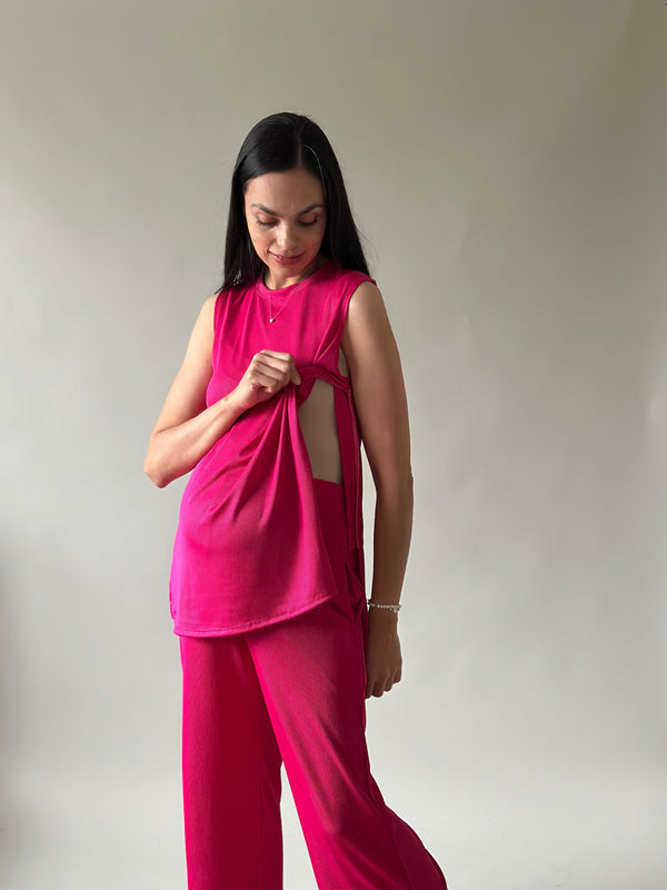 Set de embarazo y lactancia Romina •Fucsia•
