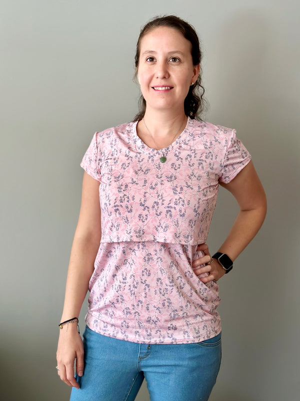 Blusa de maternidad y lactancia •Helecho rosa•