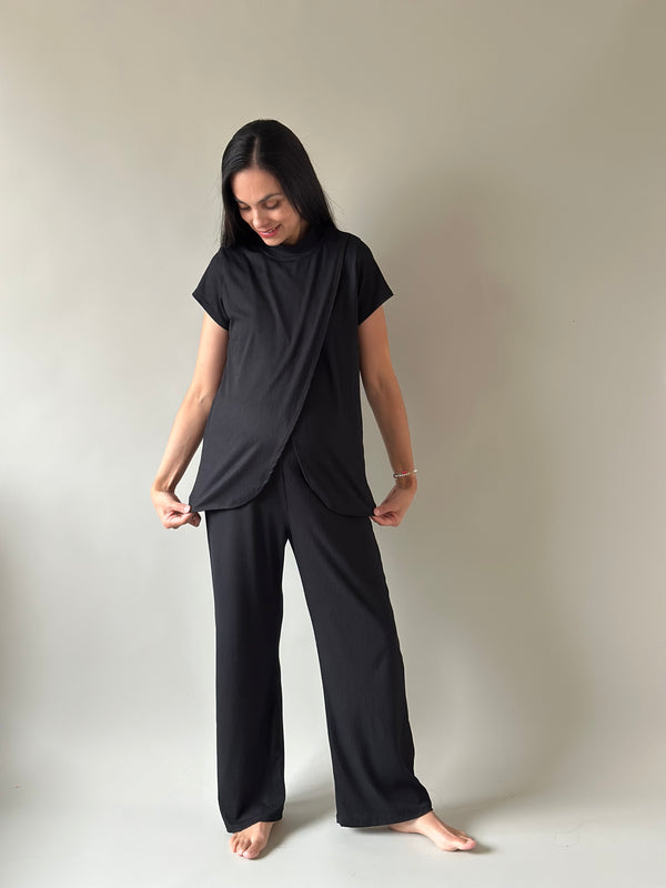 Set de lactancia y postparto Carmen •Negro•