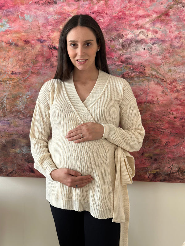 Suéter de maternidad envolvente •Crudo•