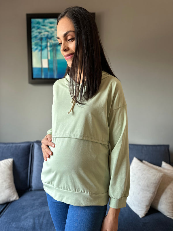 Sudadera de maternidad y lactancia LIGERA •Menta•