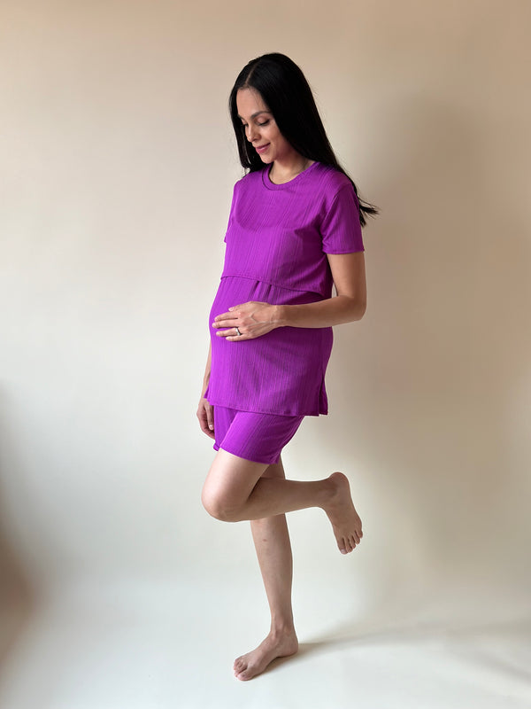 Set de maternidad y lactancia Sofia SHORT •Púrpura•