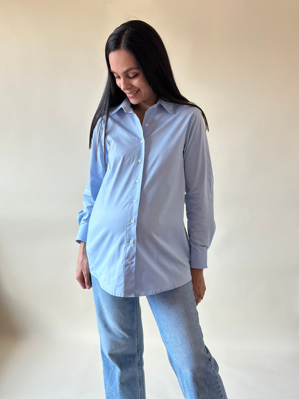 Camisa de maternidad •Basic azul•