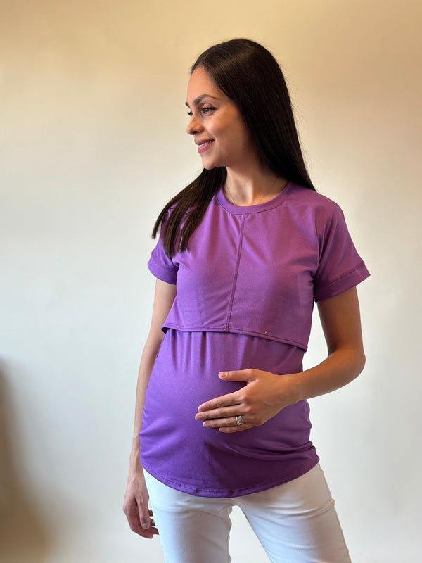 Blusa de maternidad y lactancia •Basic Violeta•
