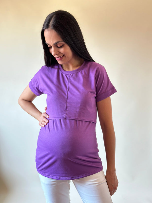 Blusa de maternidad y lactancia •Basic Violeta•
