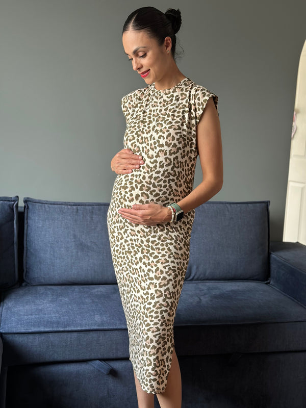 Vestido de maternidad midi •Animal Print•