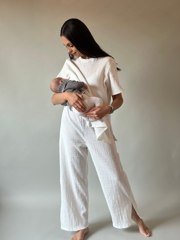 Set de embarazo y lactancia Valeria •Blanco•