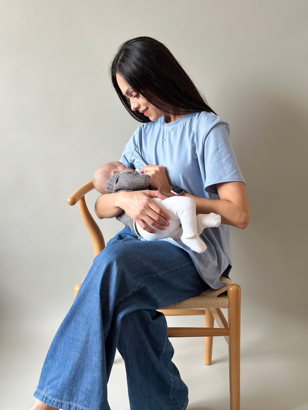 Playera de maternidad y lactancia •Cielo•