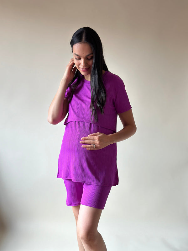 Set de maternidad y lactancia Sofia SHORT •Púrpura•