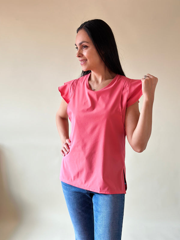 Blusa de lactancia •coral•