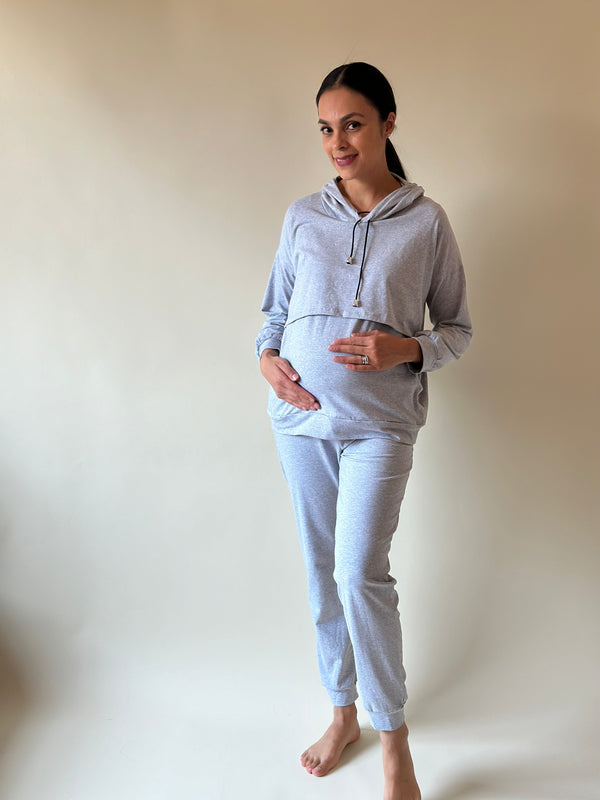 Pants de embarazo y lactancia •Gris Jaspe•
