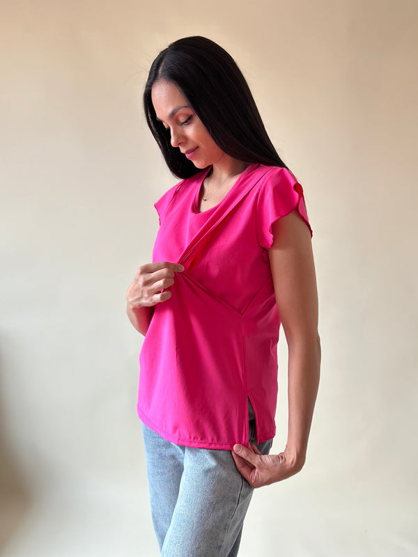 Blusa de lactancia •Rosa mexicano•