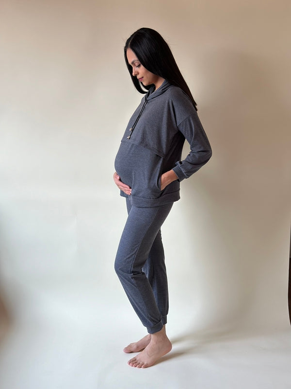 Pants de embarazo y lactancia •Gris oxford•