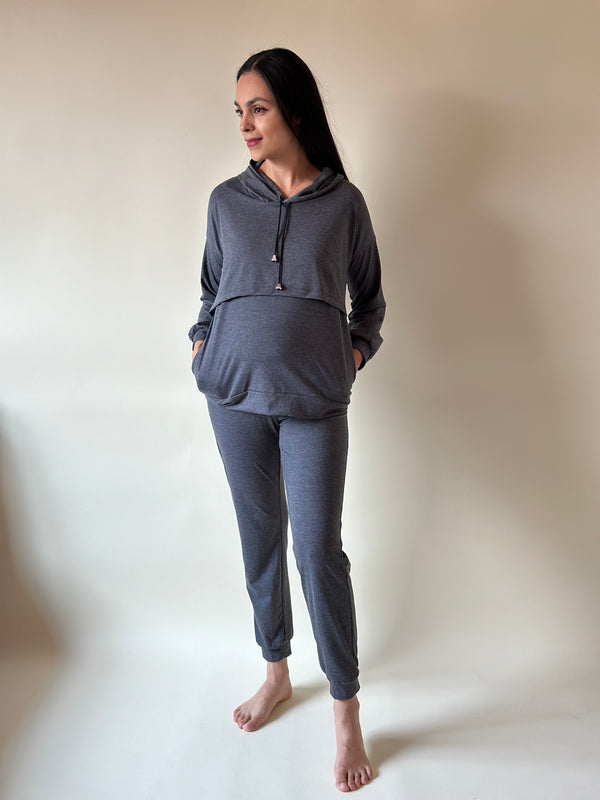 Pants de embarazo y lactancia •Gris oxford•