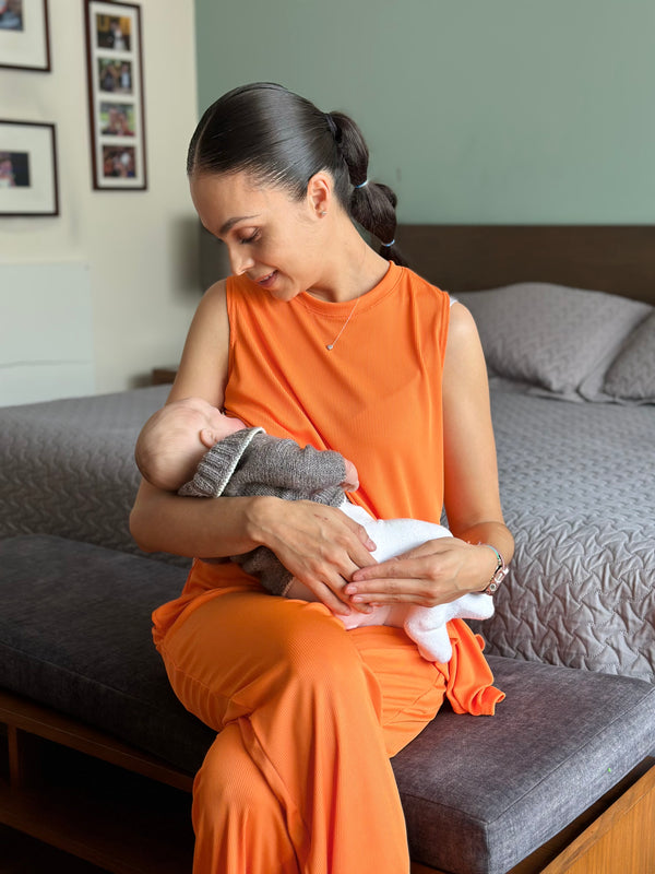 Set de embarazo y lactancia Romina •Naranja•