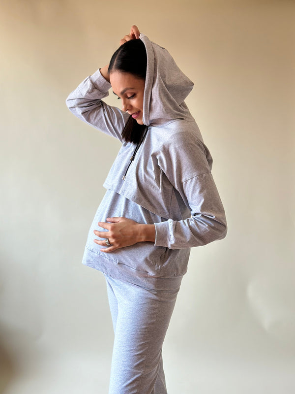 Pants de embarazo y lactancia •Gris Jaspe•
