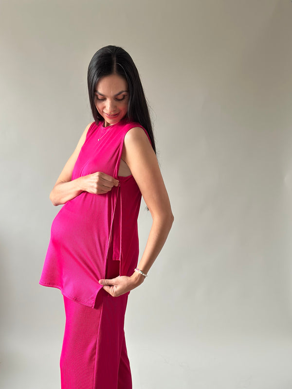 Set de embarazo y lactancia Romina •Fucsia•