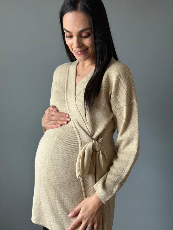 Suéter de maternidad envolvente  •Avena•