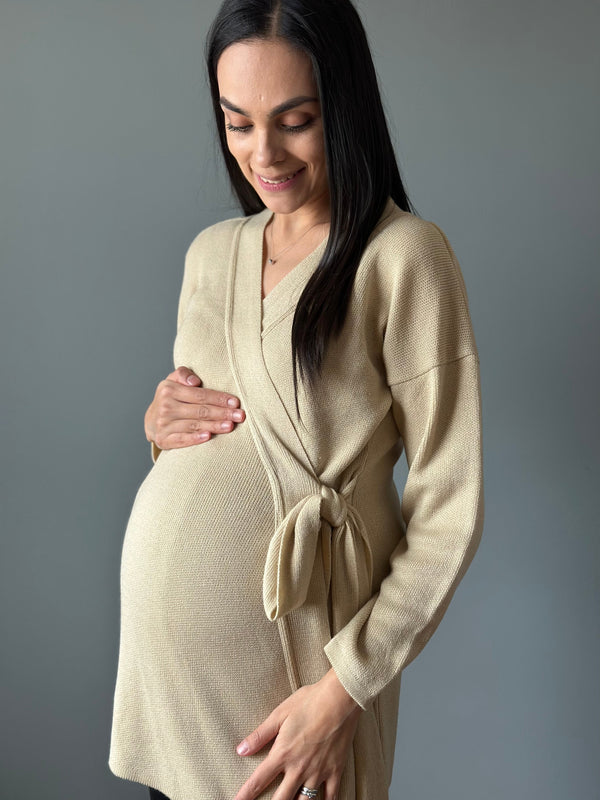 Suéter de maternidad envolvente •Avena•