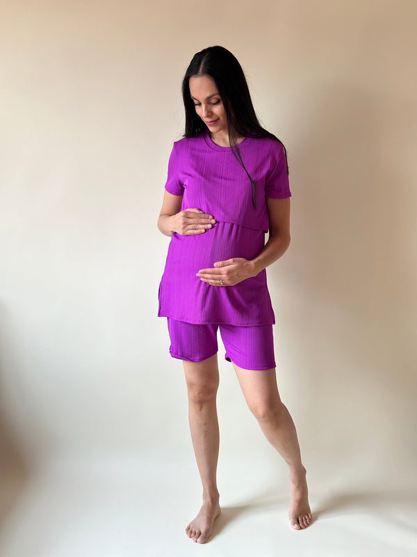 Set de maternidad y lactancia Sofia SHORT •Púrpura•