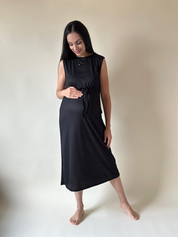 Vestido de maternidad y lactancia •Negro•