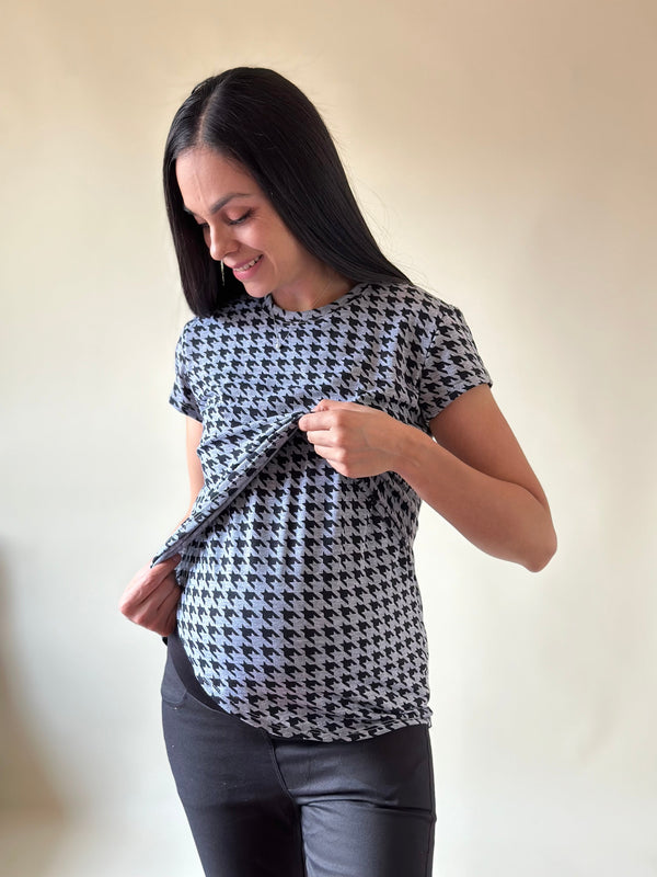 Blusa de maternidad y lactancia •Pata de gallo•