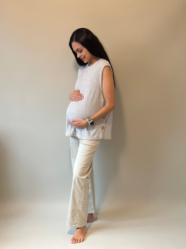 Chaleco de maternidad y lactancia •Gris•