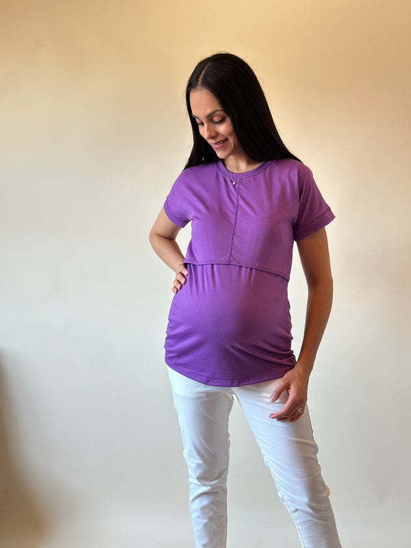 Blusa de maternidad y lactancia •Basic Violeta•
