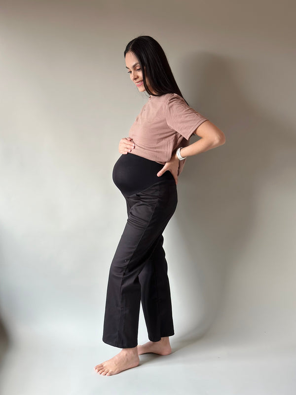 Pantalón corte recto •Negro• GABARDINA