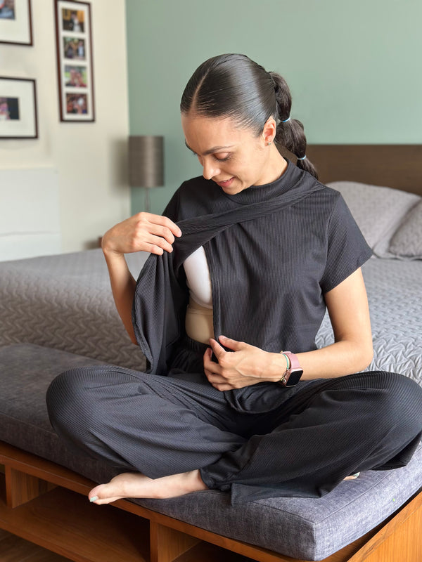 Set de lactancia y postparto Carmen •Negro•