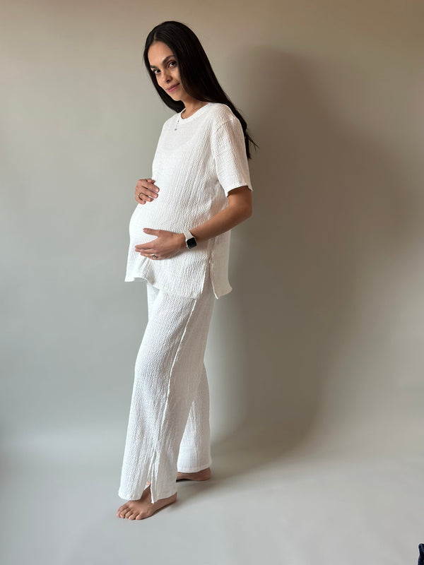 Set de embarazo y lactancia Valeria •Blanco•
