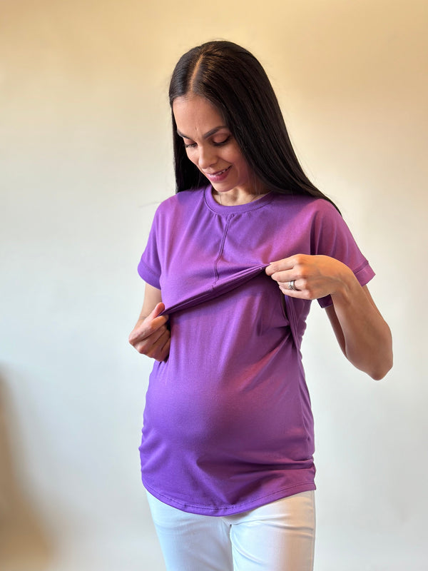 Blusa de maternidad y lactancia •Basic Violeta•