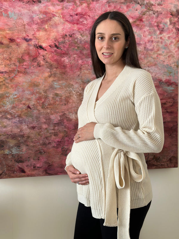 Suéter de maternidad envolvente •Crudo•