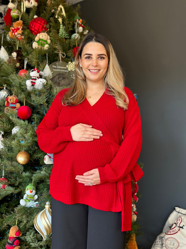 Suéter de maternidad• envolvente •Vino